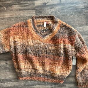Anthropologie new with tags brown v neck sweater